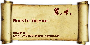 Merkle Aggeus névjegykártya